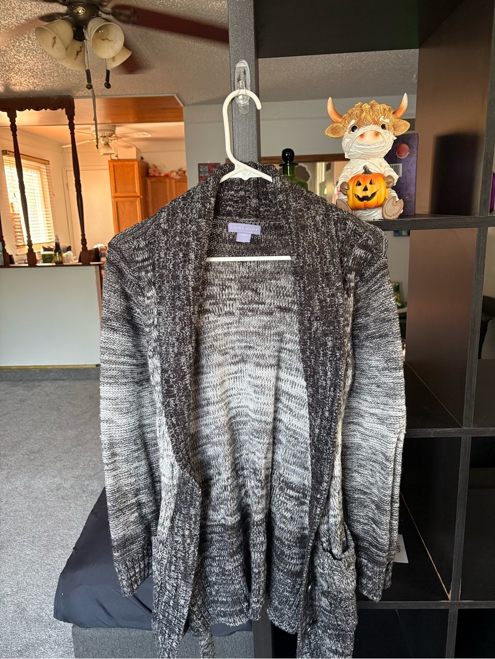 Laura Scott Gray Ombre Open-Front Cardigan
